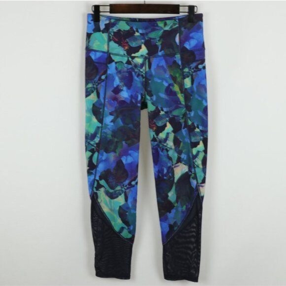 Athleta Mystique Chatarunga Women's Small Blue Green High Rise Capri Leggings - Picture 3 of 10